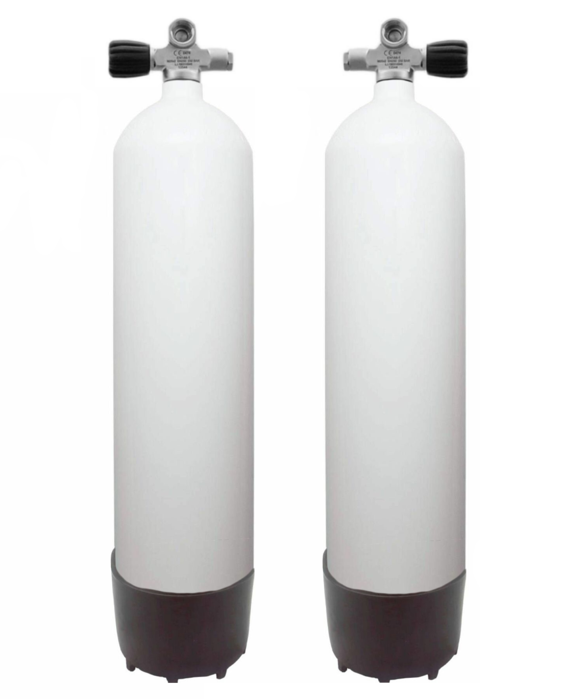 Faber, 7 L Sidemount Set LI/RE 200 bar Stahlflaschen (Weiß)